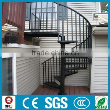 black color classic America style loft round outdoor iron stairs