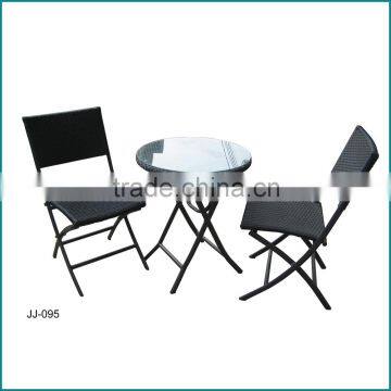 Leisure style cube rattan folding chair garden furniture set JJ-095TC