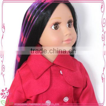 purple color fashion doll wig for 18 inch girl doll