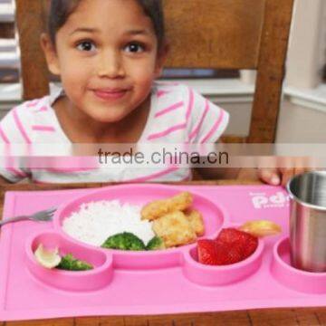 BPA Free Wholesale Non-slip Silicone Placemat for Kids