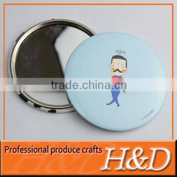 lovely 7.4cm pocket cartoon tin plate mirror