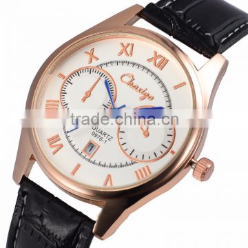 Wholesale women men fashion style cheap quartz genuine leather watch with water resistant