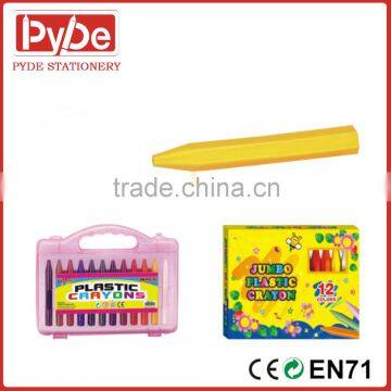 Nontoxic wax crayon,plastic crayon for art painting , erasable crayon