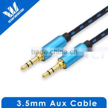 Premium Metal Stereo Audio Cable 3.5mm braided Aux cable for phone