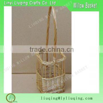 Antique Chinese Folk Art Woven One Bottle Win Willow Willow Win Basket