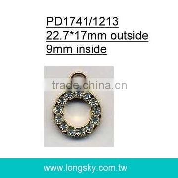 (#PD1741) round zipper puller with rhinestone