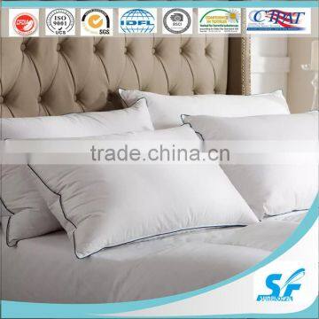 wholesale cotton fiber bed rest pillow with bule piping for home