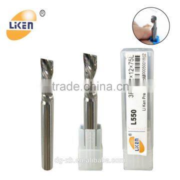 Liken500 China manufacture helical angel 15 degree single flute acrylic end mills cutter