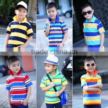 2015 High Quality Fancy short Sleeve Polo Neck Boy Kids T Shirt Boy