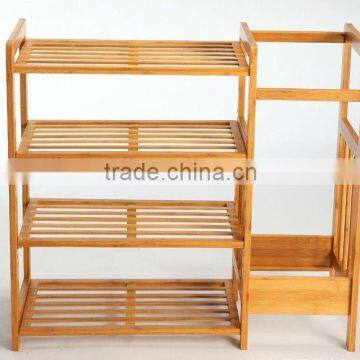 solid bamboo shoe rack four layers