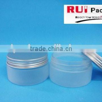 50g frosted PET cosmetic jar with aluminum cap