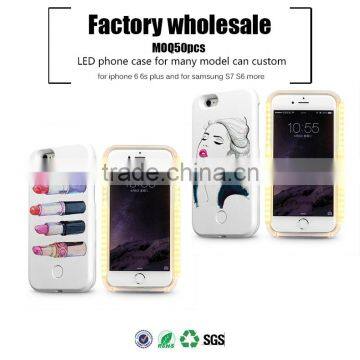 custom celulares 3d printer best quality LED lumee mobile phone case for iphone 5s for iphone 6 s case for samsung S7 J7 J2