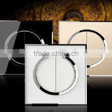 Wallpad White Waterproof Acrylic Glass 110~250V EU UK 1 Gang Intermediate Switch Power Supply Big Push Button Wall Light Switch