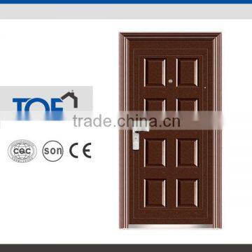 Finished surface security door type 8 panel steel entry door