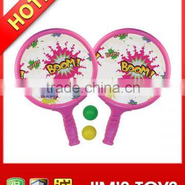 Beach ball racket games with soft plastic sheeting