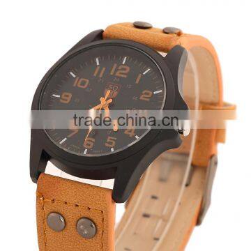 Branded SOKI Brown Military Army Date Watch Mens Leather Band Wristwatch Fashion China Supplier photo-3