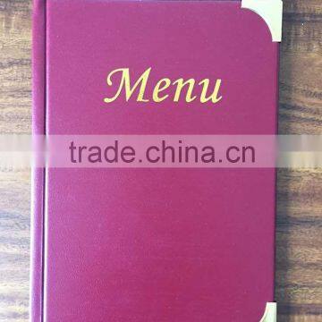 2016 new PVC menu book folder, plastic folder