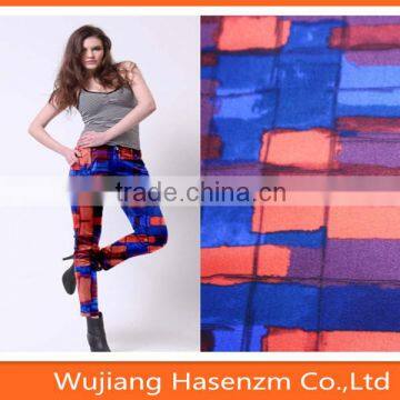 printed spandex polyester concave convex fabric