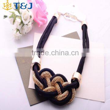 2016 Fashion European Pashmina Bicolor Necklace Handmade Knot Chunky Necklace for Women Girls//
