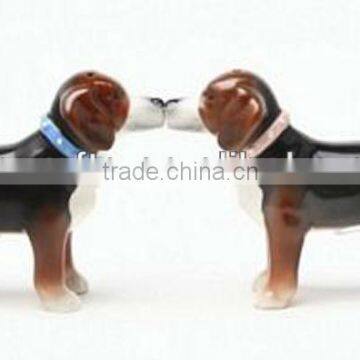 ceramic dolomite magnetic dog salt and pepper shaker