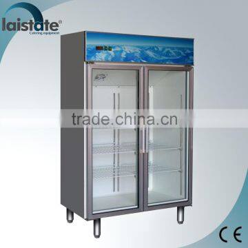 2 Glass Door Vertical Static Beverage Display Showcase