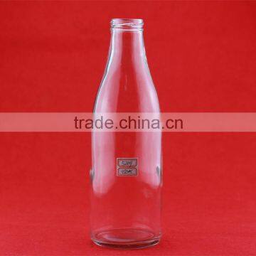 Professional custom made glass beverage bottles screw mouth juice bottles milk bottles