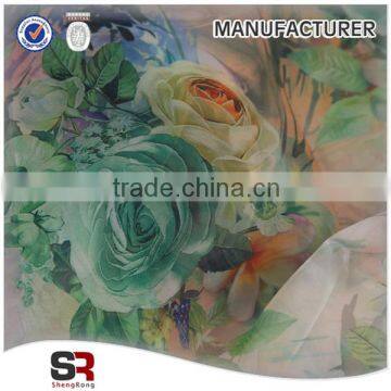 2015 Customize Flower Transfer Printing Organza Fabric For Dress