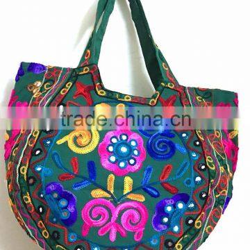 Beautiful Floral Embroidery Multi color Suzani cotton bags hobo tote ladies bag