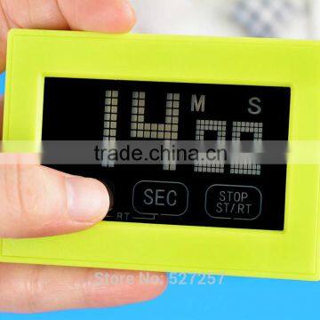 Touch Screen Timer Clock Digital LCD Kitchen Cooking Sport CountDown Green 99 Minute 59 Second