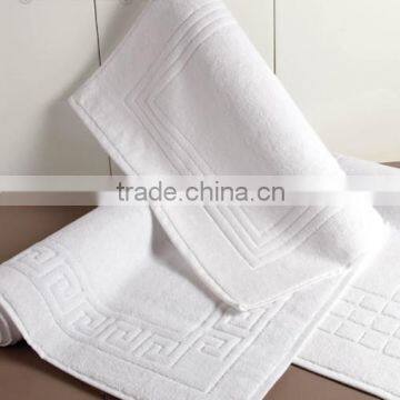 Cotton Towel Jacuqard Bath Mat Hotel White Mat