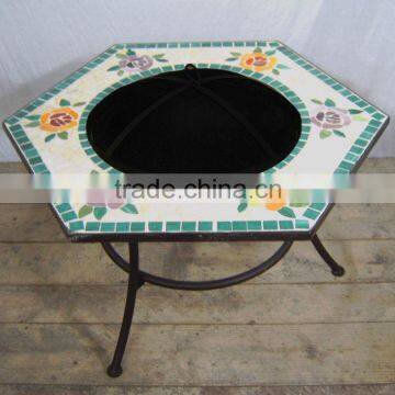 28"D Terracotta Mosaci Fire pit