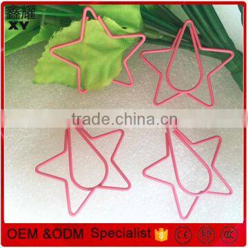 Colorful star shape PET coated metal paper clips as decoration gift