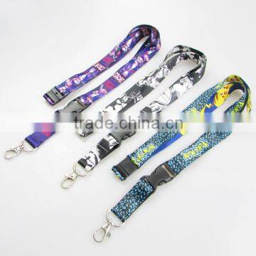 factory OEM logo print lanyard with breakaway buckle