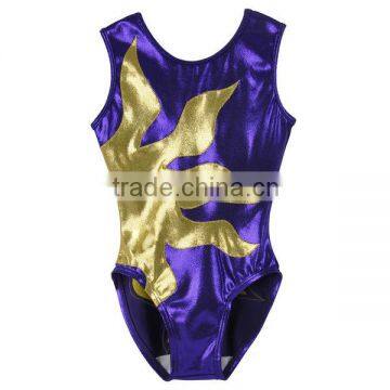 Gymnastics leotards for girls metallic fabric bodysuit gymnastics leotards