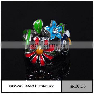 New Arrival Rings Jewelry /Colorful Flower Ring For Women/Stainless Steel Ring Design photo-2