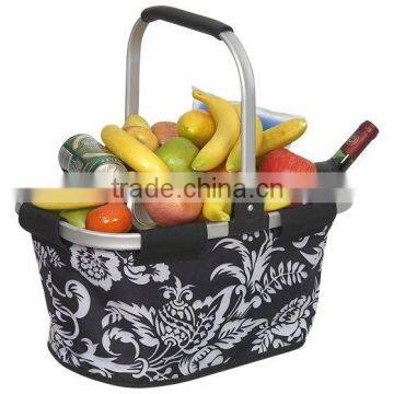 Fabric double pole environmental waterproof folding shopping basket