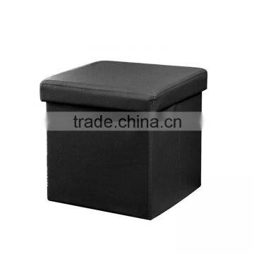 Cube Faux Leather Folding Storage Ottoman, Foot Rest Stool Footrest photo-4