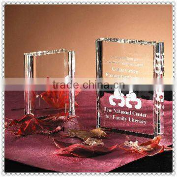 Glass Engraved Crystal Book Awards For Desktop Decoration