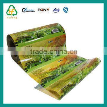 Promotional film on roll packaging for tea