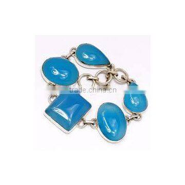 blue chalcedony sterling silver jewellery