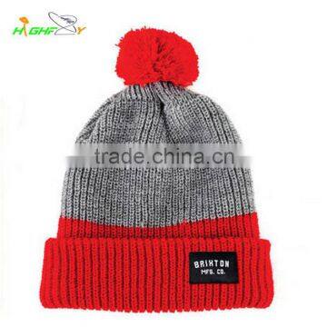 2015 Top quality custom free pom beanie,pom pom beanie caps and hats wholesale