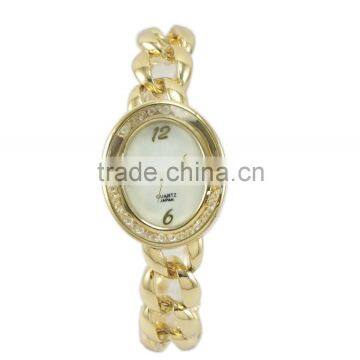 Analogous Metal Good Plating Fit Wrists Specialize Design Crystal on the Face Bracelet Watch For Women photo-4