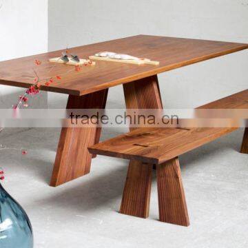 Acacia Wood Dining Table & Bench