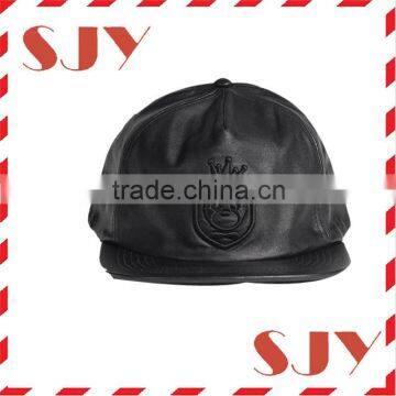 factory hot fashion style man leather snapback embroidered caps