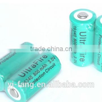 Rechargeable Ultrafire 16340 800mAh 3.0V Protection Circuit Battery