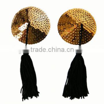 Gold tassel sexy nipple cover for women