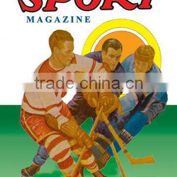Three Players Fight for the Puck 12x18 Giclee on canvas