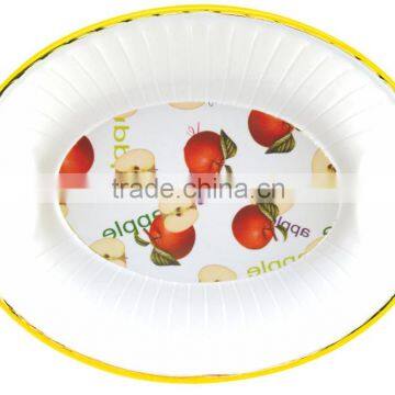 Oval white fruit plastic pp candy plate