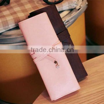 Boshiho china supplier pure leather pencil case with rubber