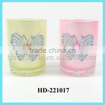 decorative glass candle holder cup